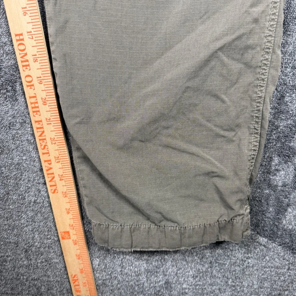 Vintage J Crew Pants Mens 34x28 Green Broken-In Cargo Flannel Lined Ripstop Work